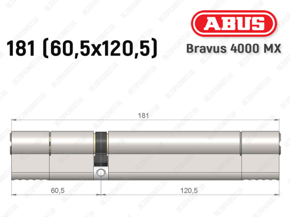 Циліндр ABUS BRAVUS 4000 MX, ключ-ключ, 180 (60х120)