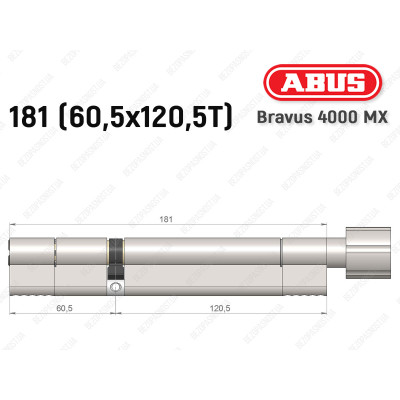 Цилиндр ABUS BRAVUS 4000 MX, с тумблером, 180 (60х120T)