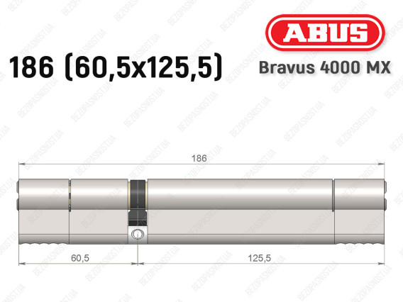 Циліндр ABUS BRAVUS 4000 MX, ключ-ключ, 185 (60х125)