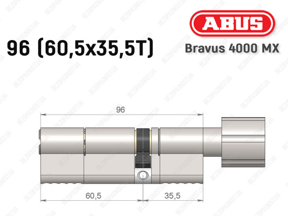 Цилиндр ABUS BRAVUS 4000 MX, с тумблером, 95 (60х35Т)