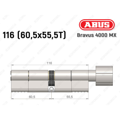 Циліндр ABUS BRAVUS 4000 MX, з тумблером, 115 (60х55Т)