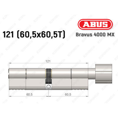 Циліндр ABUS BRAVUS 4000 MX, з тумблером, 120 (60х60Т)