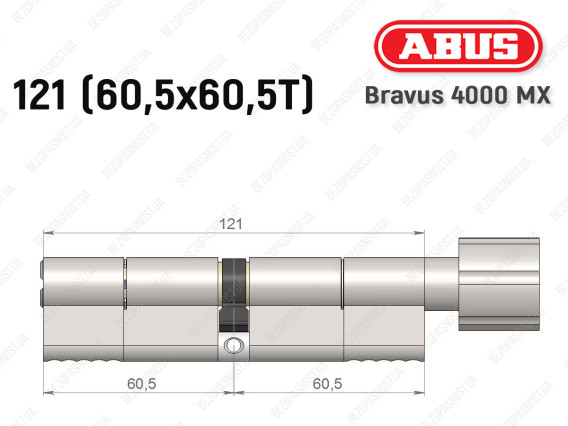 Циліндр ABUS BRAVUS 4000 MX, з тумблером, 120 (60х60Т)
