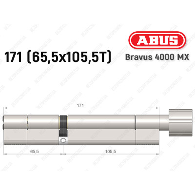 Циліндр ABUS BRAVUS 4000 MX, з тумблером, 170 (65х105T)