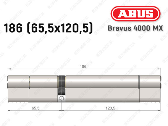 Циліндр ABUS BRAVUS 4000 MX, ключ-ключ, 185 (65х120)