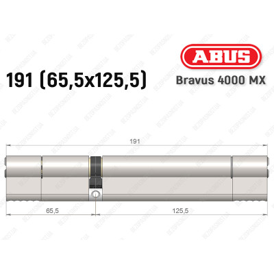 Циліндр ABUS BRAVUS 4000 MX, ключ-ключ, 190 (65х125)