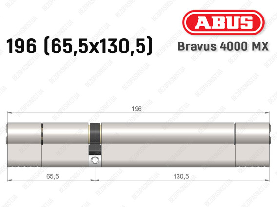 Циліндр ABUS BRAVUS 4000 MX, ключ-ключ, 195 (65х130)