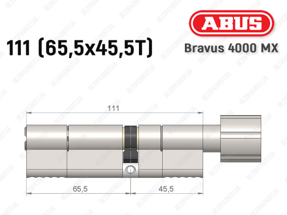 Циліндр ABUS BRAVUS 4000 MX, з тумблером, 110 (65х45Т)