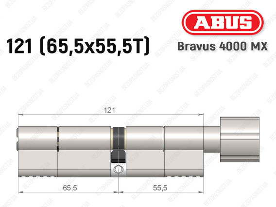 Циліндр ABUS BRAVUS 4000 MX, з тумблером, 120 (65х55Т)