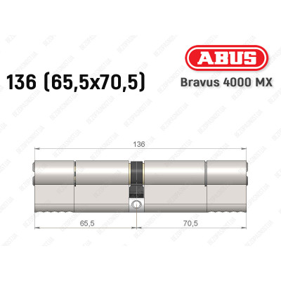 Циліндр ABUS BRAVUS 4000 MX, ключ-ключ, 135 (65х70)
