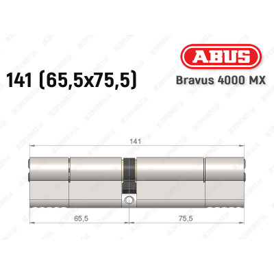 Циліндр ABUS BRAVUS 4000 MX, ключ-ключ, 140 (65х75)