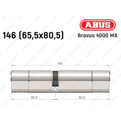 Циліндр ABUS BRAVUS 4000 MX, ключ-ключ, 145 (65х80)