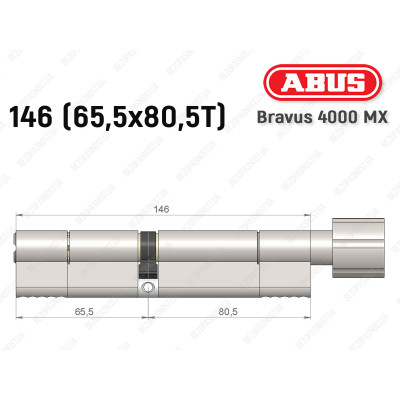 Циліндр ABUS BRAVUS 4000 MX, з тумблером, 145 (65х80T) Циліндр ABUS BRAVUS 4000 MX, з тумблером, 145 (65х80T)
