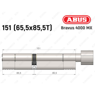 Циліндр ABUS BRAVUS 4000 MX, з тумблером, 150 (65х85T)