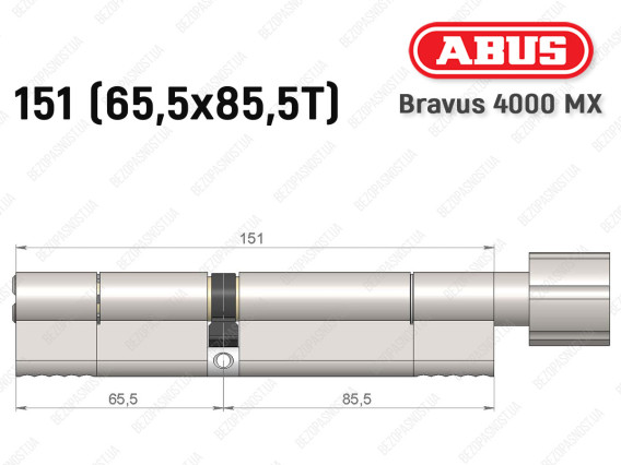 Циліндр ABUS BRAVUS 4000 MX, з тумблером, 150 (65х85T)