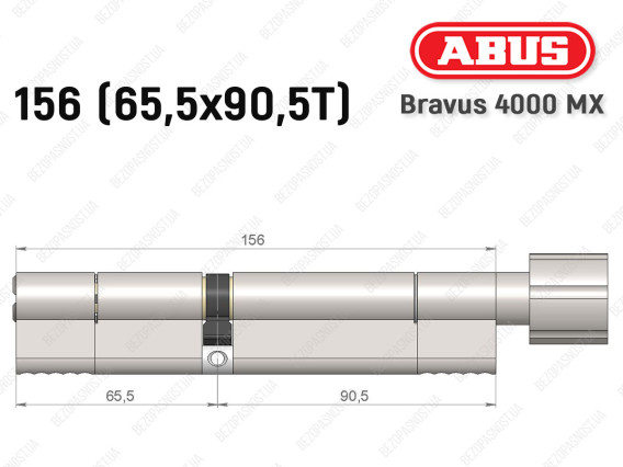 Циліндр ABUS BRAVUS 4000 MX, з тумблером, 155 (65х90T)