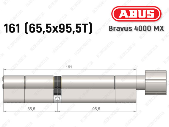 Циліндр ABUS BRAVUS 4000 MX, з тумблером, 160 (65х95T)