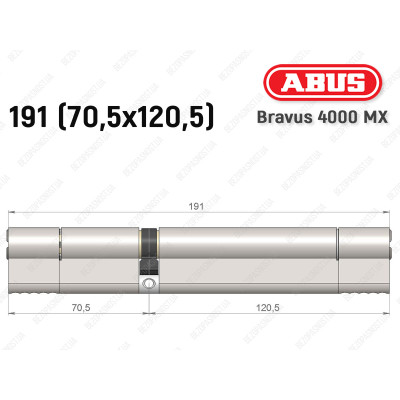 Циліндр ABUS BRAVUS 4000 MX, ключ-ключ, 190 (70х120)