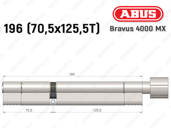 Циліндр ABUS BRAVUS 4000 MX, з тумблером, 195 (70х125T)