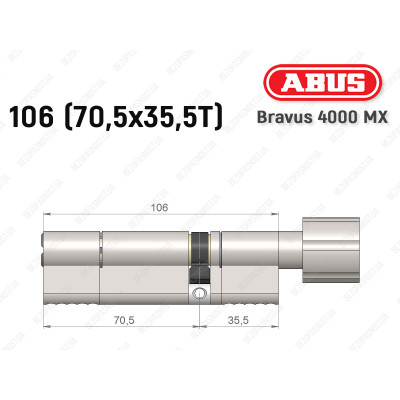 Циліндр ABUS BRAVUS 4000 MX, з тумблером, 105 (70х35Т)