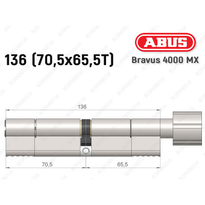 Циліндр ABUS BRAVUS 4000 MX, з тумблером, 135 (70х65Т)
