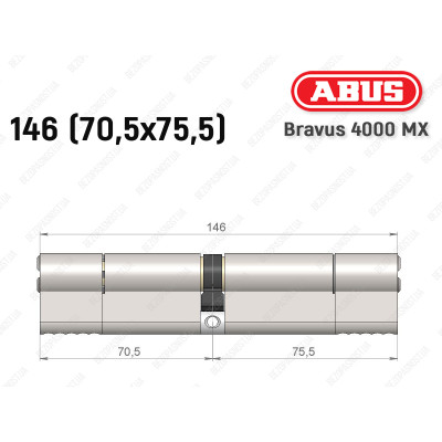 Циліндр ABUS BRAVUS 4000 MX, ключ-ключ, 145 (70х75)
