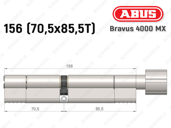 Циліндр ABUS BRAVUS 4000 MX, з тумблером, 155 (70х85T)