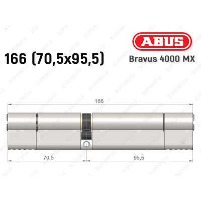 Циліндр ABUS BRAVUS 4000 MX, ключ-ключ, 165 (70х95)