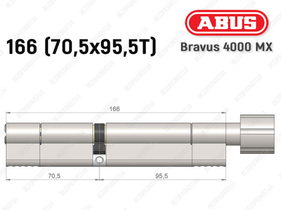 Циліндр ABUS BRAVUS 4000 MX, з тумблером, 165 (70х95T)