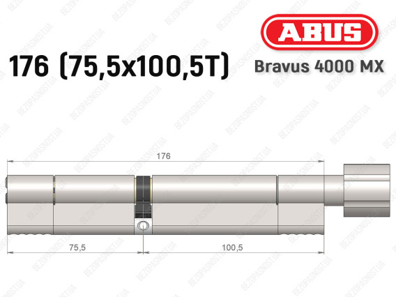 Циліндр ABUS BRAVUS 4000 MX, з тумблером, 175 (75х100T)