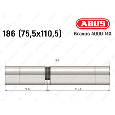 Циліндр ABUS BRAVUS 4000 MX, ключ-ключ, 185 (75х110)