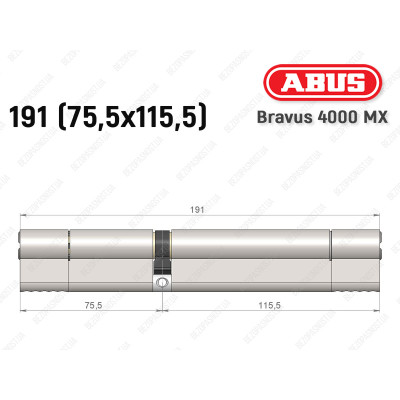 Циліндр ABUS BRAVUS 4000 MX, ключ-ключ, 190 (75х115)