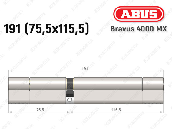 Циліндр ABUS BRAVUS 4000 MX, ключ-ключ, 190 (75х115)