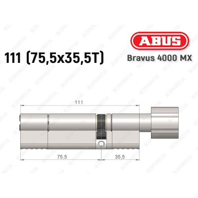 Циліндр ABUS BRAVUS 4000 MX, з тумблером, 110 (75х35T) Циліндр ABUS BRAVUS 4000 MX, з тумблером, 110 (75х35T)