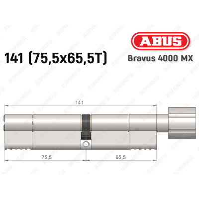 Циліндр ABUS BRAVUS 4000 MX, з тумблером, 140 (75х65T)