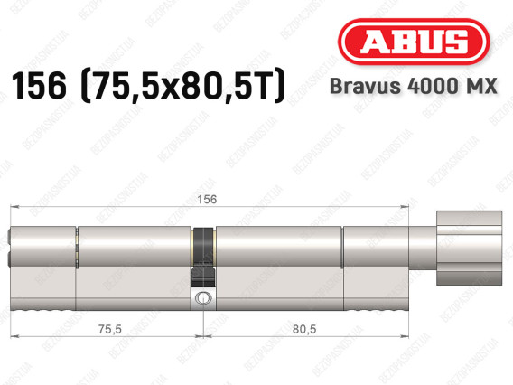 Циліндр ABUS BRAVUS 4000 MX, з тумблером, 155 (75х80T)