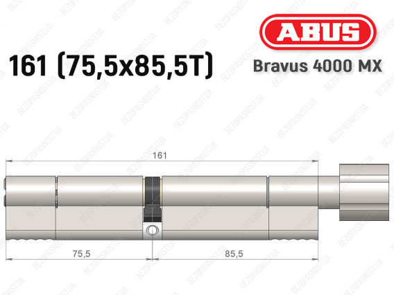 Циліндр ABUS BRAVUS 4000 MX, з тумблером, 160 (75х85T)