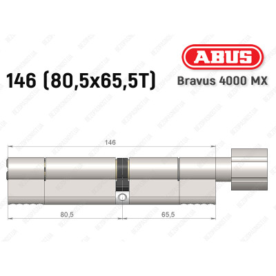 Циліндр ABUS BRAVUS 4000 MX, з тумблером, 145 (80х65T) Циліндр ABUS BRAVUS 4000 MX, з тумблером, 145 (80х65T)