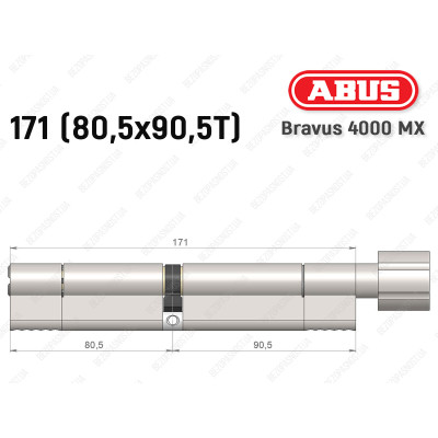 Циліндр ABUS BRAVUS 4000 MX, з тумблером, 170 (80х90T)