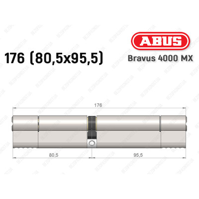 Циліндр ABUS BRAVUS 4000 MX, ключ-ключ, 175 (80х95)