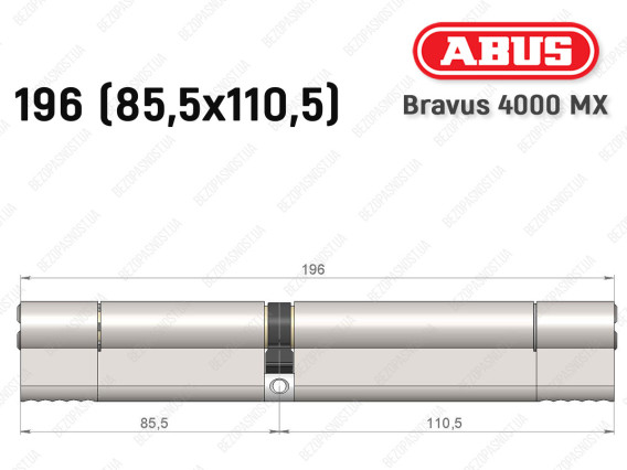 Циліндр ABUS BRAVUS 4000 MX, ключ-ключ, 195 (85х110)