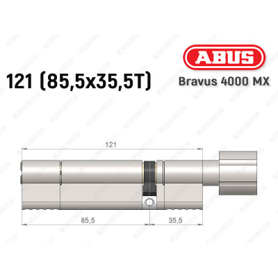 Циліндр ABUS BRAVUS 4000 MX, з тумблером, 120 (85х35T)