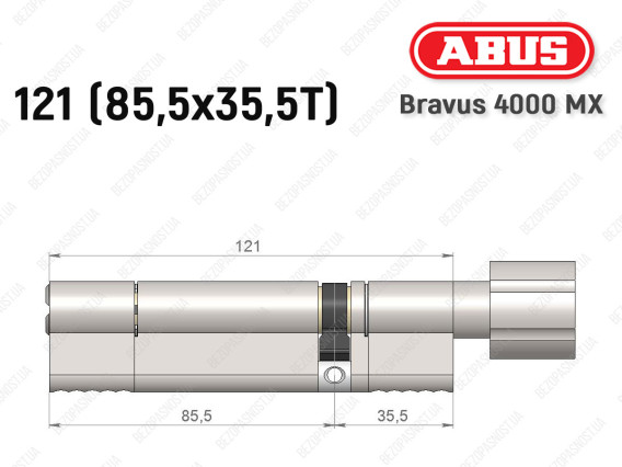 Циліндр ABUS BRAVUS 4000 MX, з тумблером, 120 (85х35T)