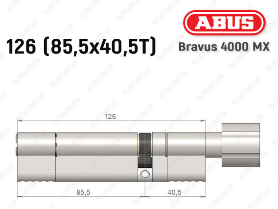 Циліндр ABUS BRAVUS 4000 MX, з тумблером, 125 (85х40T)