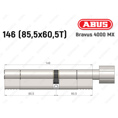 Циліндр ABUS BRAVUS 4000 MX, з тумблером, 145 (85х60T) Циліндр ABUS BRAVUS 4000 MX, з тумблером, 145 (85х60T)