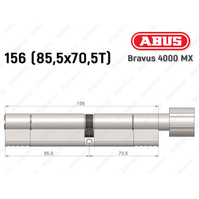 Циліндр ABUS BRAVUS 4000 MX, з тумблером, 155 (85х70T)