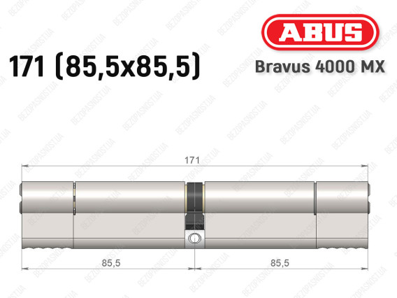 Циліндр ABUS BRAVUS 4000 MX, ключ-ключ, 170 (85х85)