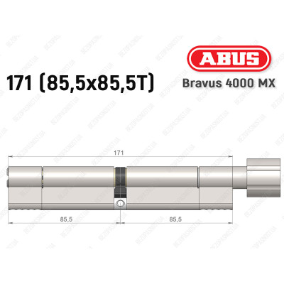 Циліндр ABUS BRAVUS 4000 MX, з тумблером, 170 (85х85T)