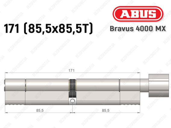 Циліндр ABUS BRAVUS 4000 MX, з тумблером, 170 (85х85T)
