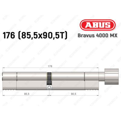 Циліндр ABUS BRAVUS 4000 MX, з тумблером, 175 (85х90T)